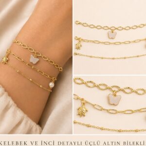 Üçlü Altın Bileklik 005