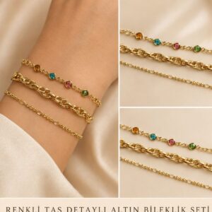 Üçlü Altın Bileklik 010