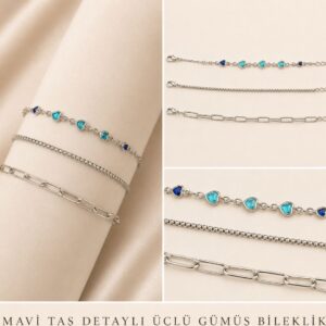 Üçlü Gümüş Bileklik 002