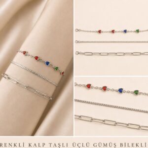 Üçlü Gümüş Bileklik 019